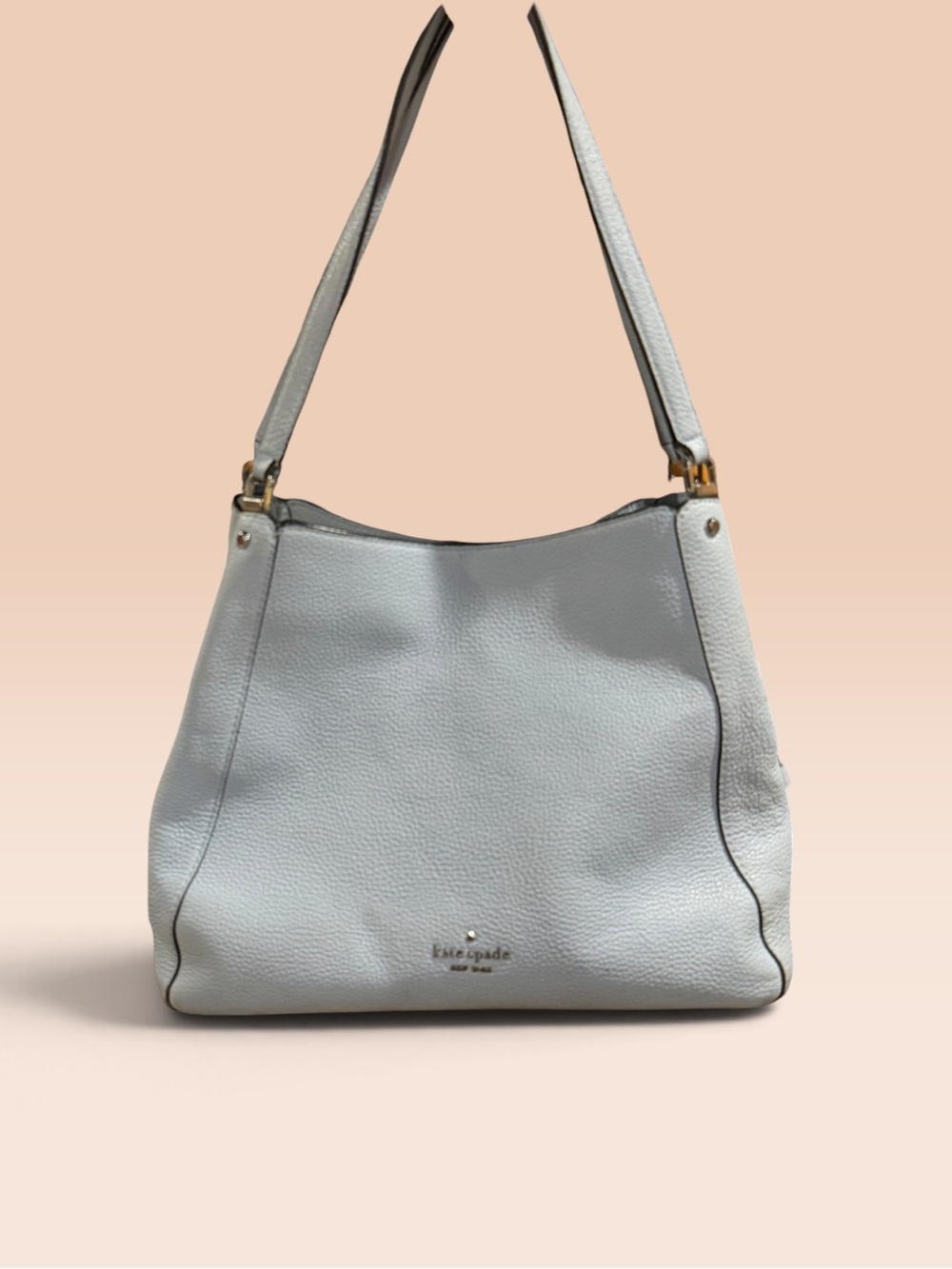 kate spade Light Blue Pebbled Leather Shoulder Tote